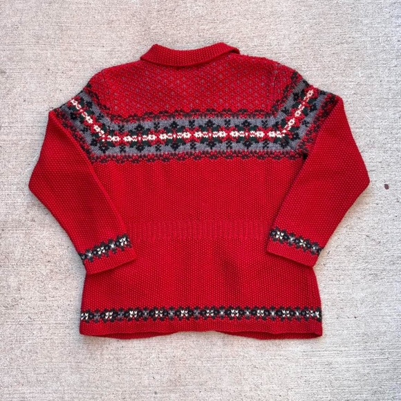 Vintage Lauren Ralph Lauren Hand Knit Fair Isle Sweater Cardigan, Size Large - Picture 3 of 10